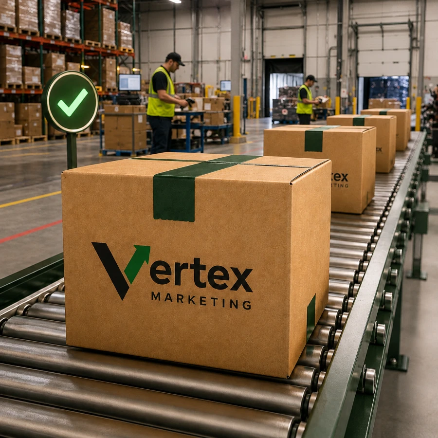 Inno Lifestyle parcels on a warehouse conveyor line